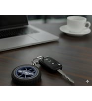 Hyundai Uyumlu Özel Tasarım Araba Anahtarlığı - Premium Hafif ve Dayanıklı Anahtarlık (Mavi)