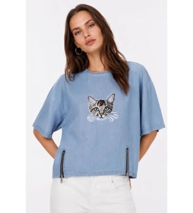 Erkek Baskılı T-Shirt Kısa Kol Bisiklet Yaka Rahat Kalıp Tişört - Mavi