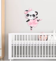 BK Gift Sevimli Panda Tasarımlı Çocuk Odası Ahşap Duvar Süsü-1 (Beyaz)