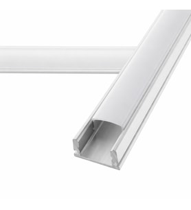 LED Kanal Profil sıva üstü 6931 Alüminyum Kasa İnce Tip 1 Metre 15x6mm Opak Pleksi Yan Kapak