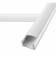 LED Kanal Profil sıva üstü 6931 Alüminyum Kasa İnce Tip 1 Metre 15x6mm Opak Pleksi Yan Kapak