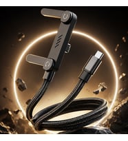 240W Hızlı Şarj Kablo ve Katlanabilir Telefon Standı – USB-C Uyumlu Örgülü Veri Aktarım Kablosu