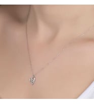 Swarovski Taşlı Gümüş Kalp Bayan Kolye