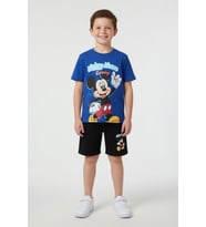 Ekru Erkek Çocuk Mickey Fare Baskılı Şortlu 2li Takım 23970