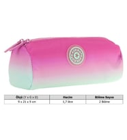 Kaukko İki Bölmeli Kız Çocuk Okul Kalem Çantası - Pembe Turkuaz - K2709 (Çok Renkli)