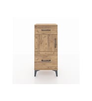Arges Komodin Tek Raflı 2 Çekmeceli Tek Kapaklı 44x30x96 Çam-Çam