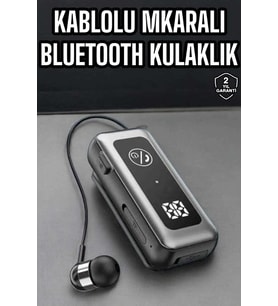 Kablolu Bluetooth Kulaklık Kulak İçi Stereo Mikrofonlu Dijital Göstergeli