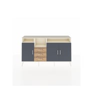 Arges Konsol 5 Raflı 3 Çekmeceli 3 Kapaklı 176x30x99 Aytaşı-Antrasit/Çam