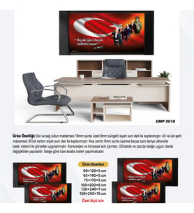 DERİ ÜZERİ UV BASKILI ÇERÇEVELİ MAKAM ATATÜRK PANOSU 17-60*120