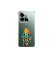 Xiaomi Mi 14 ile uyumlu Splash ahtapot tasarımlı şeffaf silikon kılıf