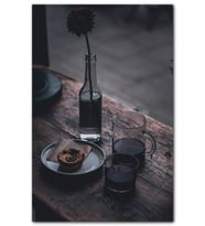 Cakatablo  Muffin ve Espresso ile Şişede Çiçek MDF Tablo