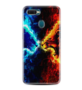 Oppo A5S A15 A16 A54 A55 A73 A74 Kılıf Desemli Silikon Red Blue Leon 1714