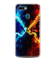 Oppo A5S A15 A16 A54 A55 A73 A74 Kılıf Desemli Silikon Red Blue Leon 1714
