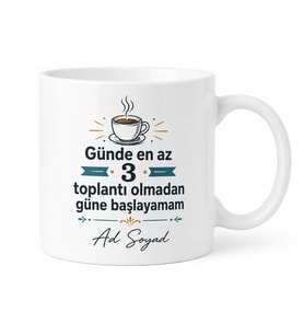 Toplantı Bağımlısı Temalı Kupa Bardak Ofis Hediye Komik Espri Kupa