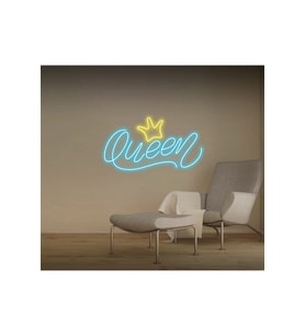 Queen Yazılı Taç Figürlü Neon Tabela