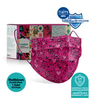 Medizer Peace Love Desenli Cerrahi Maske Meltblown Kumaş - 50 Adet