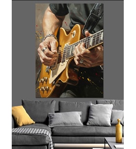 Gitar Çalan Punk Rockçı Dekoratif Kanvas - Mdf Ahşap Tablo