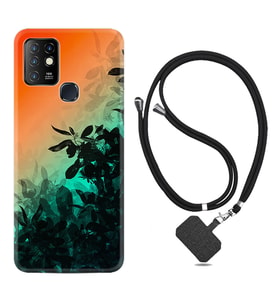 INFINIX Hot 8 9 10 11S Hot 10 Play 10T Kılıf Boyun Askılı Silikon Güzel Çiçekler 1712