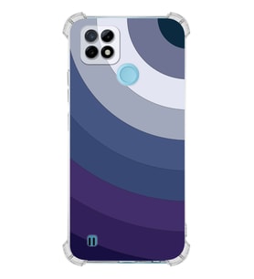 PrintiFy Realme C21 Uyumlu Köşe Korumalı Renk Cümbüşü E Tasarımlı Şeffaf Silikon Kılıf