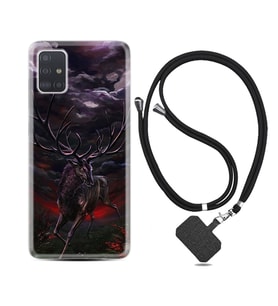 Samsung a71 A72 A73 A7 A9 2018 C7 C9 Kılıf Boyun Askılı Silikon Dark Deer 1786