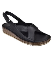 Castle Black Hakiki Deri Comfort Kadın Sandalet CB-22354 SİYAH