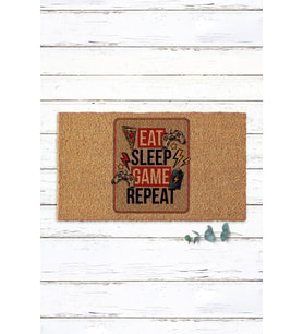 Eat Sleep Game Gamer Koko Paspas Kapı Önü Paspası Kapı Paspası Pvc Taban Kıl Paspas Baskılı Paspas