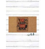 Eat Sleep Game Gamer Koko Paspas Kapı Önü Paspası Kapı Paspası Pvc Taban Kıl Paspas Baskılı Paspas
