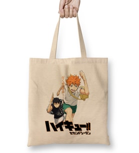 Haikyuu Hinata And Kageyama Bez Çanta Uzun Saplı