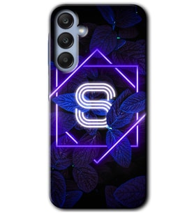 Galaxy A25 Kılıf HD Desen Baskılı Kılıf - Dark Neon Yaprak S Harfi
