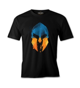 Two Colors Spartan Helmet Siyah Erkek Tshirt