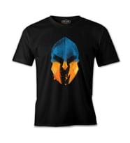 Two Colors Spartan Helmet Siyah Erkek Tshirt