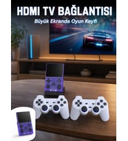 Retro Oyun Konsolu 2 Kablosuz Oyun Kolu ve IPS Ekranlı