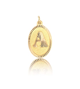 0.25 Gram 14 Ayar Harf Oval Kolye Ucu