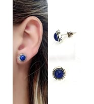 lapis taşlı 925 ayar gümüş tasarım küpe