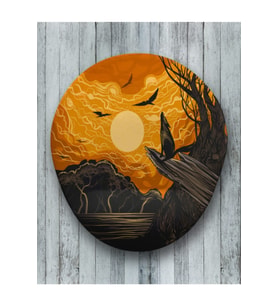 Wolf Night Oval Bilek Destekli Mouse Pad