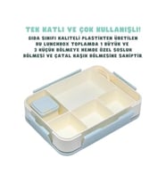 1330ml Lunchbox Tek Katlı 5 Bölmeli PP Plastik Çocuk Sefer Tası Yemek Kutus