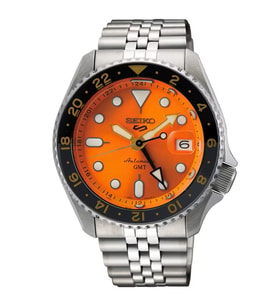 SEIKO 5 SPORTS GMT SSK005J TURUNCU KADRAN PİLSİZ OTOMATİK SERAMİK BEZEL ÇELİK ERKEK KOL SAATİ