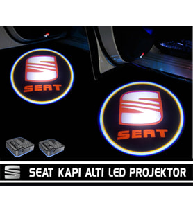 SEAT Araçlar İçin Pilli Yapıştırmalı Kapı Altı Led Hayalet  Logo