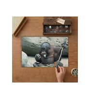 Sevimli Şempanze Tasarımı 240 parça Ahşap Puzzle Ahşap Kutuda MP05351