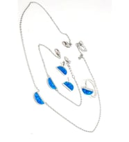 Opal taşlı italyan 925 ayar gümüş set takım
