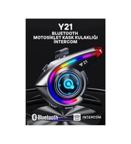 Y21 Rgb Işık Efektli Intercom Bluetooth Motosiklet Kask Kulaklığı Intercom Kulaklık