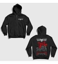 Presmono Unisex Siyah Worcester Muzik Rammstein Sırt Baskılı Fermuarlı Kapüşonlu Sweatshirt 518327tt