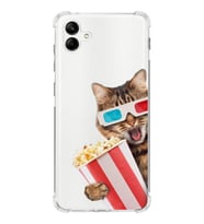 PrintiFy Samsung Galaxy A04 Uyumlu Kedi 1 Baskılı Şeffaf Köşe Korumalı Antişok Kılıf