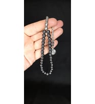 HEMATİT TAŞI TESBİH 8 MM KÜRE KESİM KOYU GRİ RENKLİ T-330 (Çok Renkli)