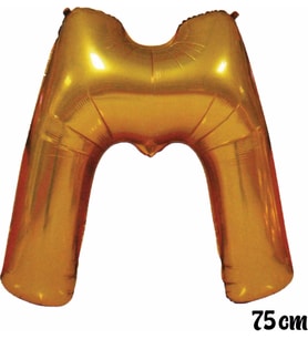 Pazariz  75 cm M Harfi Folyo Balon Altın