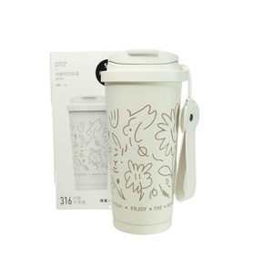 Shotay ST-8913 Çift Kullanım Pipetli/Rahat İçim Beyaz 500ml Çelik Termos