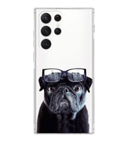 PrintiFy Samsung Galaxy S22 Ultra ile Uyumlu Köpek 3 Kamera Korumalı Şeffaf Kılıf