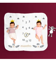 İkiz Bebek Doğum Hediyesi Aylık Fotoğraf Çekim Battaniyesi