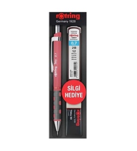ROTRING TIKKY VERSATİL + MİN + SİLGİ 3'LÜ OKUL SETİ - 0.7 mm KIRMIZI
