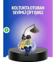 Northcity Kitap Okuyan Çift Figürlü Gece Lambası - Romantik Masa Lambası ve Estetik Dekoratif Işık Kaynağı